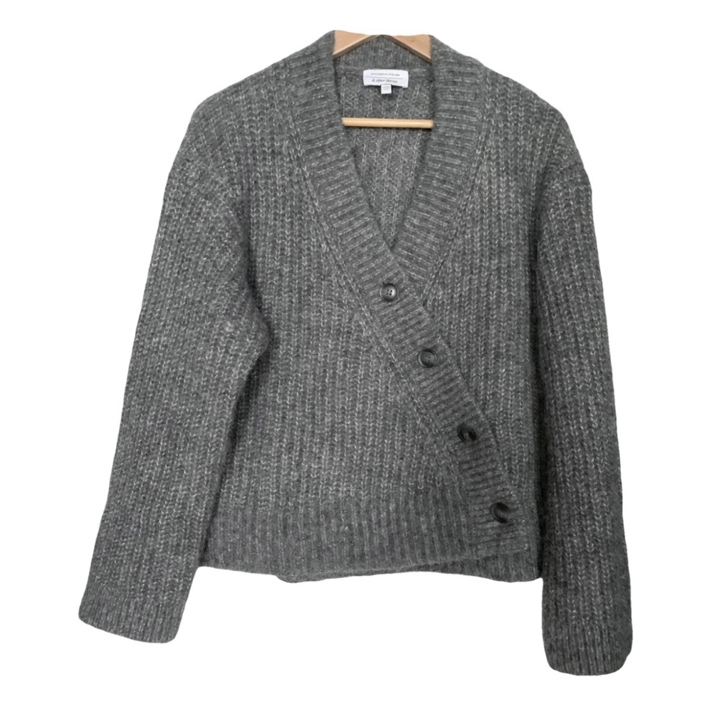 Relaxed Asymmetric buttoned Knit Grey Cardigan from & Other Stories in Size S